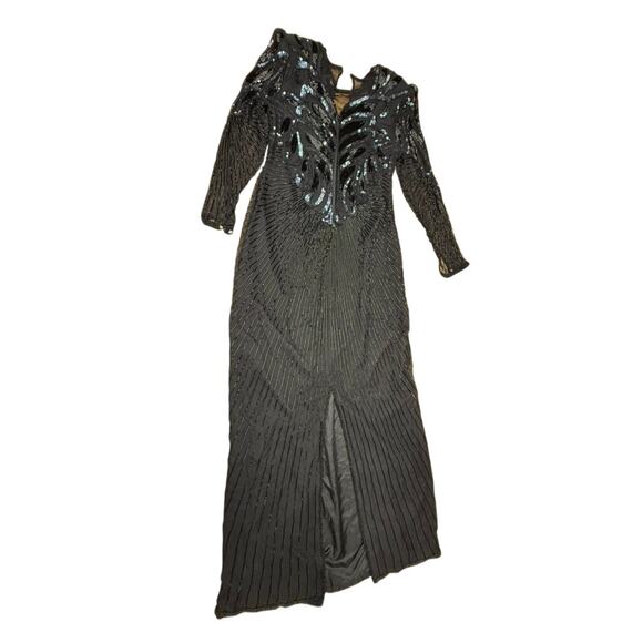 "SCALA" Women's Heavily Beaded Formal Gown VTG SZ L Wedding Eighties PLEASE READ - Picture 13 of 13